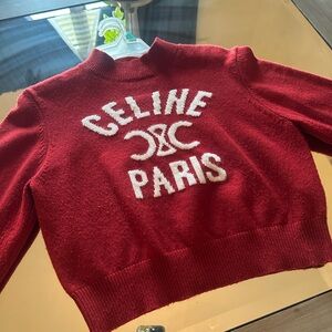 Celine Paris Red  Sweater